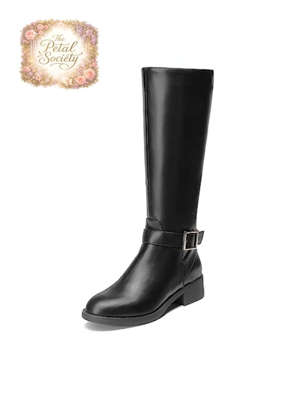 Women's Knee High Riding Boots Faux Leather Block Heel